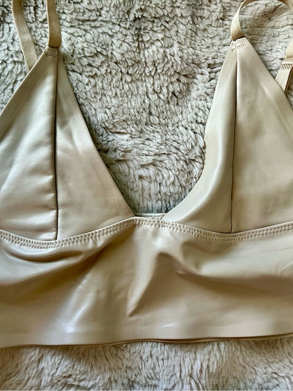 Nude Vegan Leather Bralette